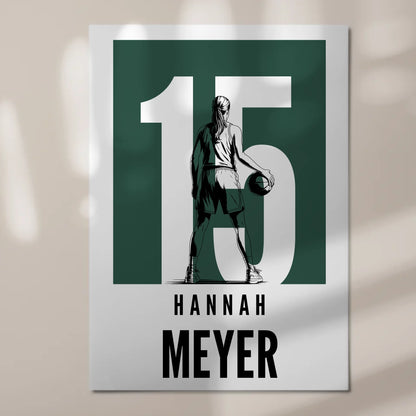 Personalisiertes Fotoboard Magnetisch Basketball Basketballerin Geschenk für Mädchen Turnier Urkunde