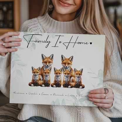 Fotoboard Sprüche Familie Fuchs Familienporträt Geschenk für Oma Opa Mama Papa 9