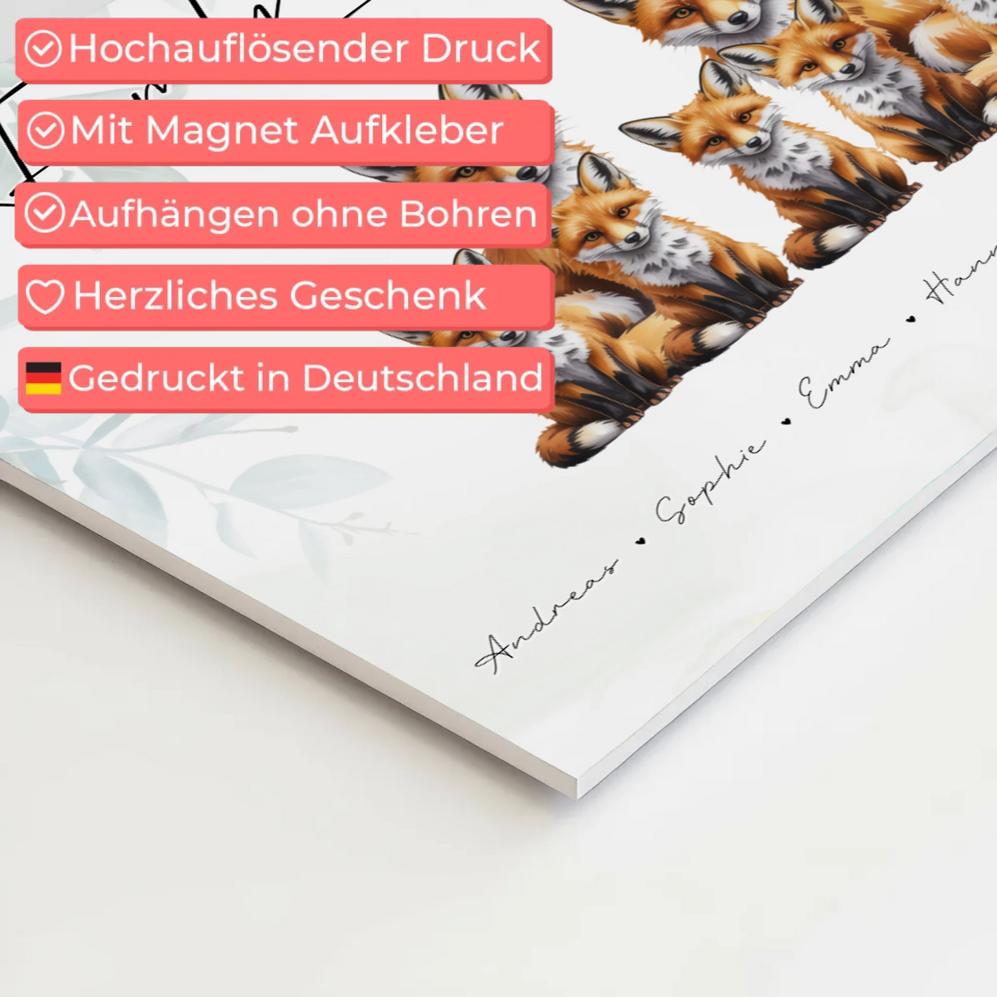 Fotoboard Sprüche Familie Fuchs Familienporträt Geschenk für Oma Opa Mama Papa 10