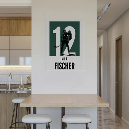 Personalisiertes Fotoboard Magnetisch Eishockey Eishockeyspielerin Geschenk für Tocher Freundin