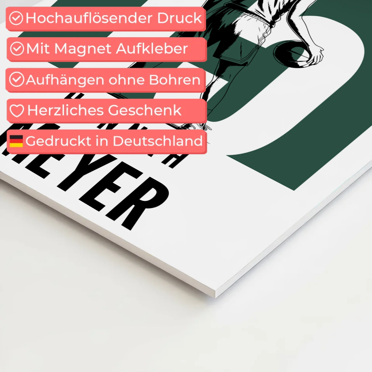 Personalisiertes Fotoboard Magnetisch Basketball Basketballerin Geschenk für Mädchen Turnier Urkunde