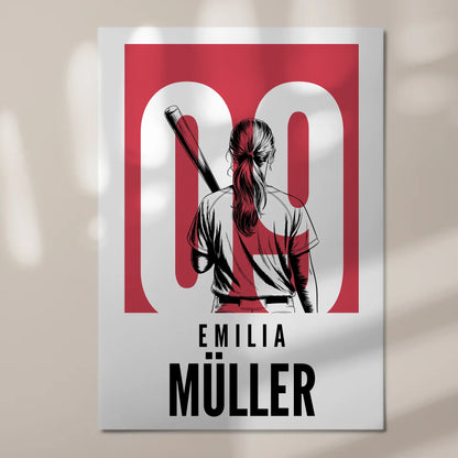 Personalisiertes Fotoboard Magnetisch Baseball Baseballspielerin Geschenk für Tocher Mama Tante Freundin