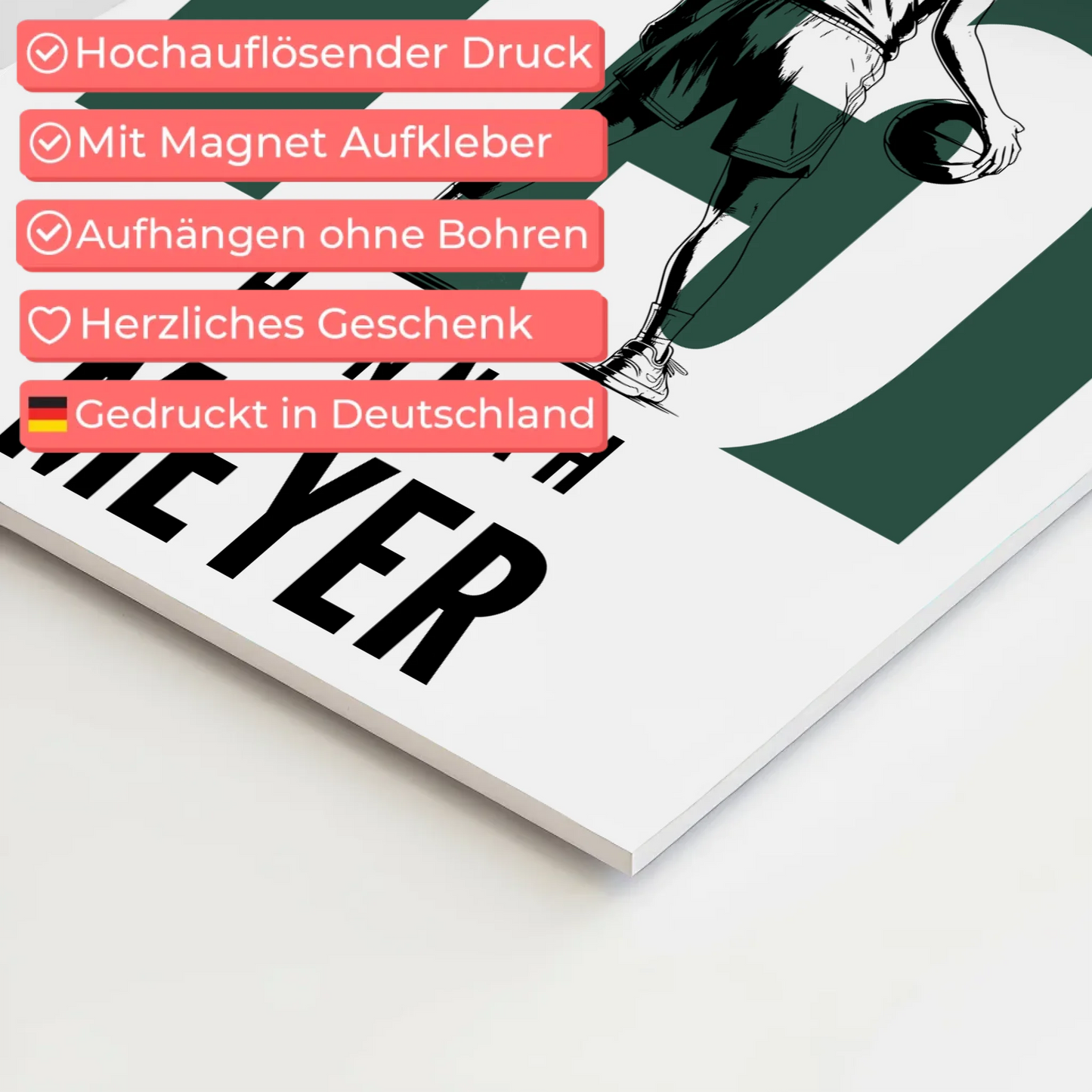 Personalisiertes Fotoboard Magnetisch Basketball Basketballerin Geschenk für Mädchen Turnier Urkunde