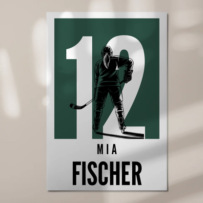 Personalisiertes Fotoboard Magnetisch Eishockey Eishockeyspielerin Geschenk für Tocher Freundin
