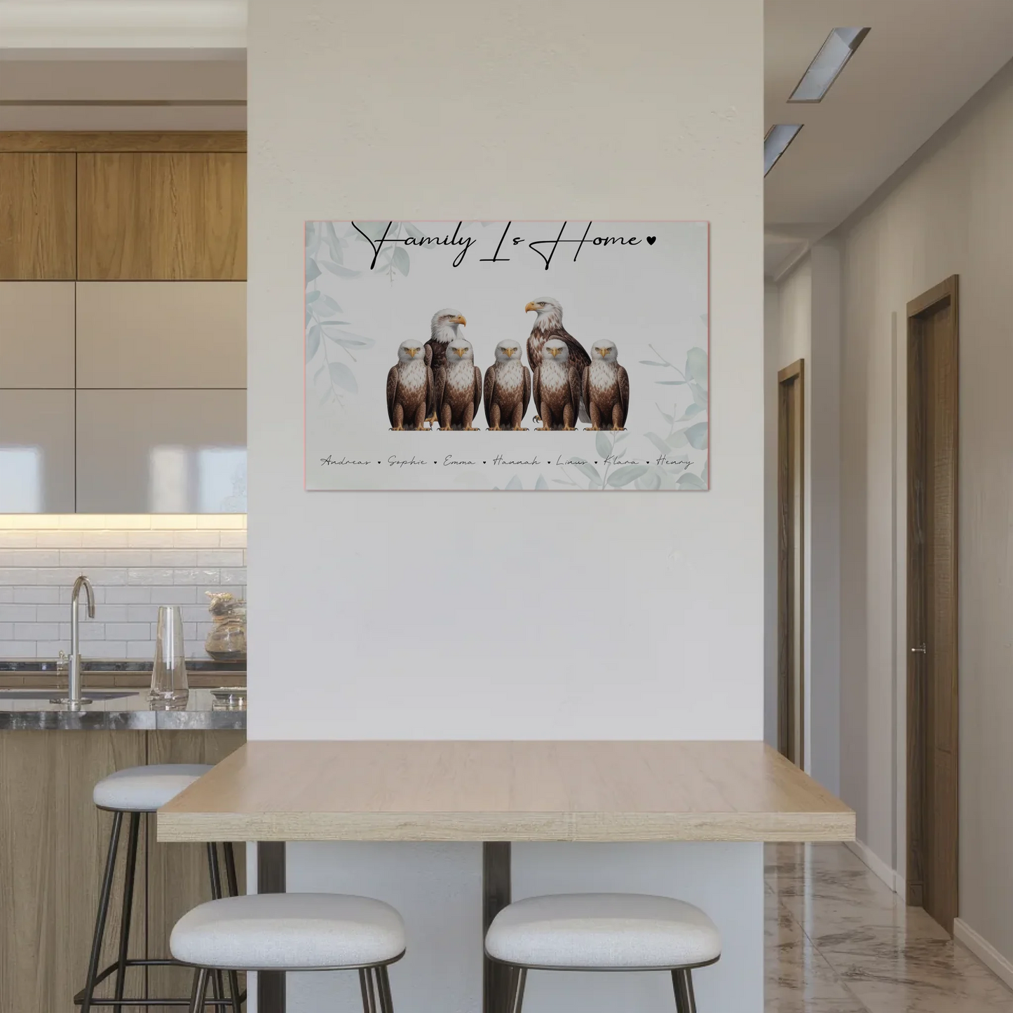 Fotoboard Familie Personalisiert Adler Familienporträt Geschenk für Papa Mama Oma Opa