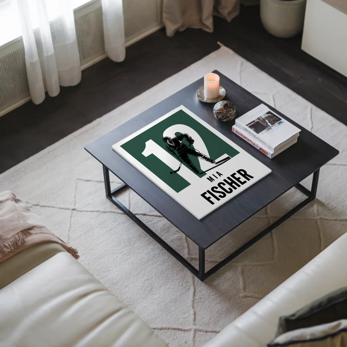 Personalisiertes Fotoboard Magnetisch Eishockey Eishockeyspielerin Geschenk für Tocher Freundin