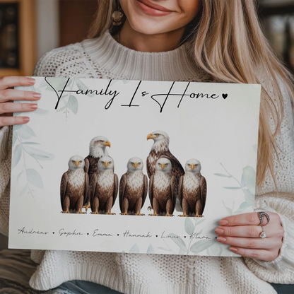 Fotoboard Familie Personalisiert Adler Familienporträt Geschenk für Papa Mama Oma Opa
