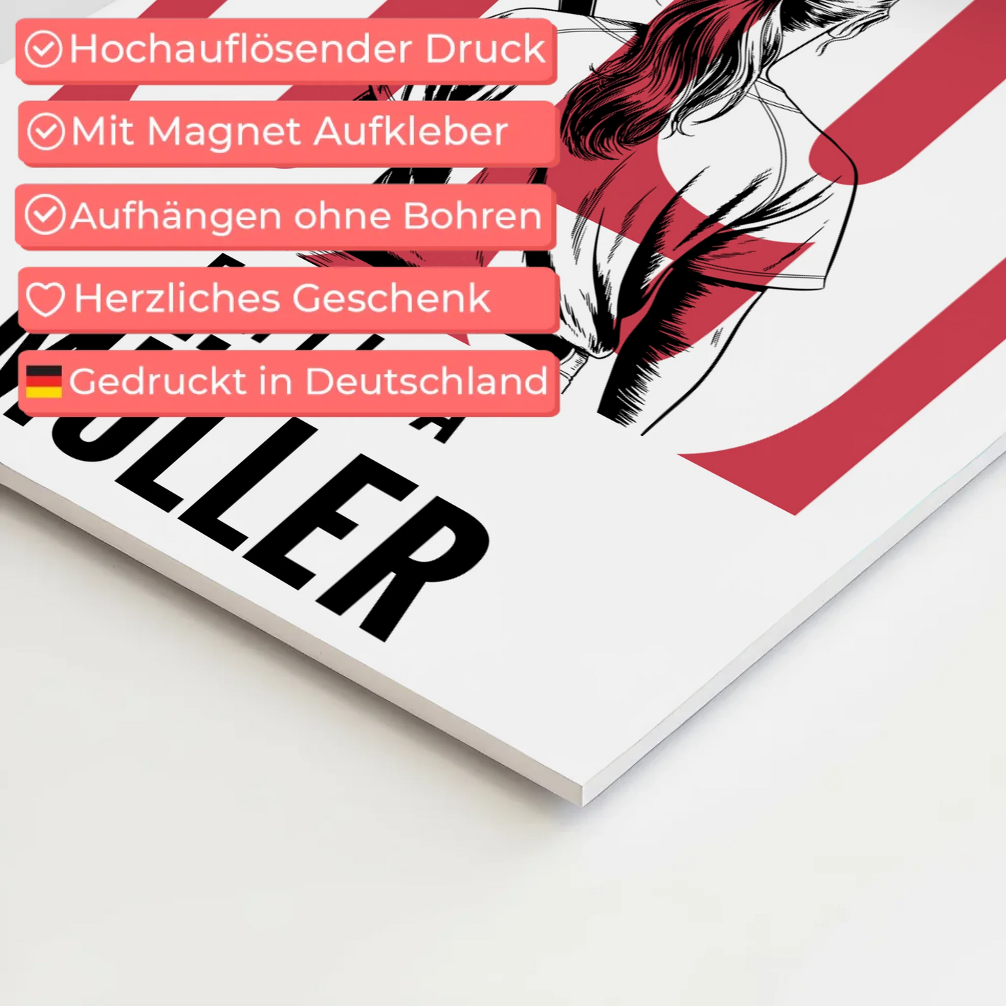 Personalisiertes Fotoboard Magnetisch Baseball Baseballspielerin Geschenk für Tocher Mama Tante Freundin