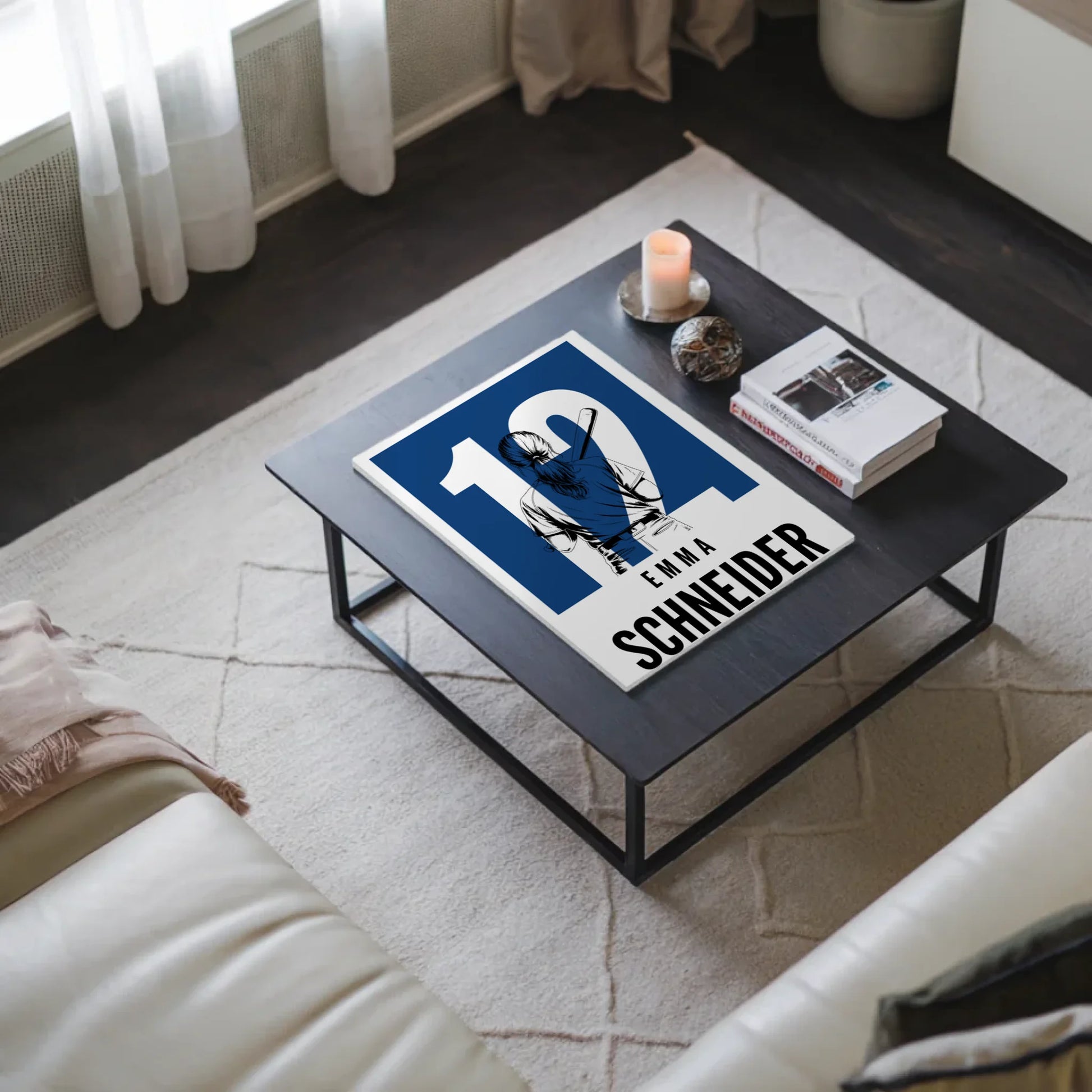 Sport Fotoboard Magnetisches Wandbild Baseball Baseballspielerin Geschenk für Tochter 3