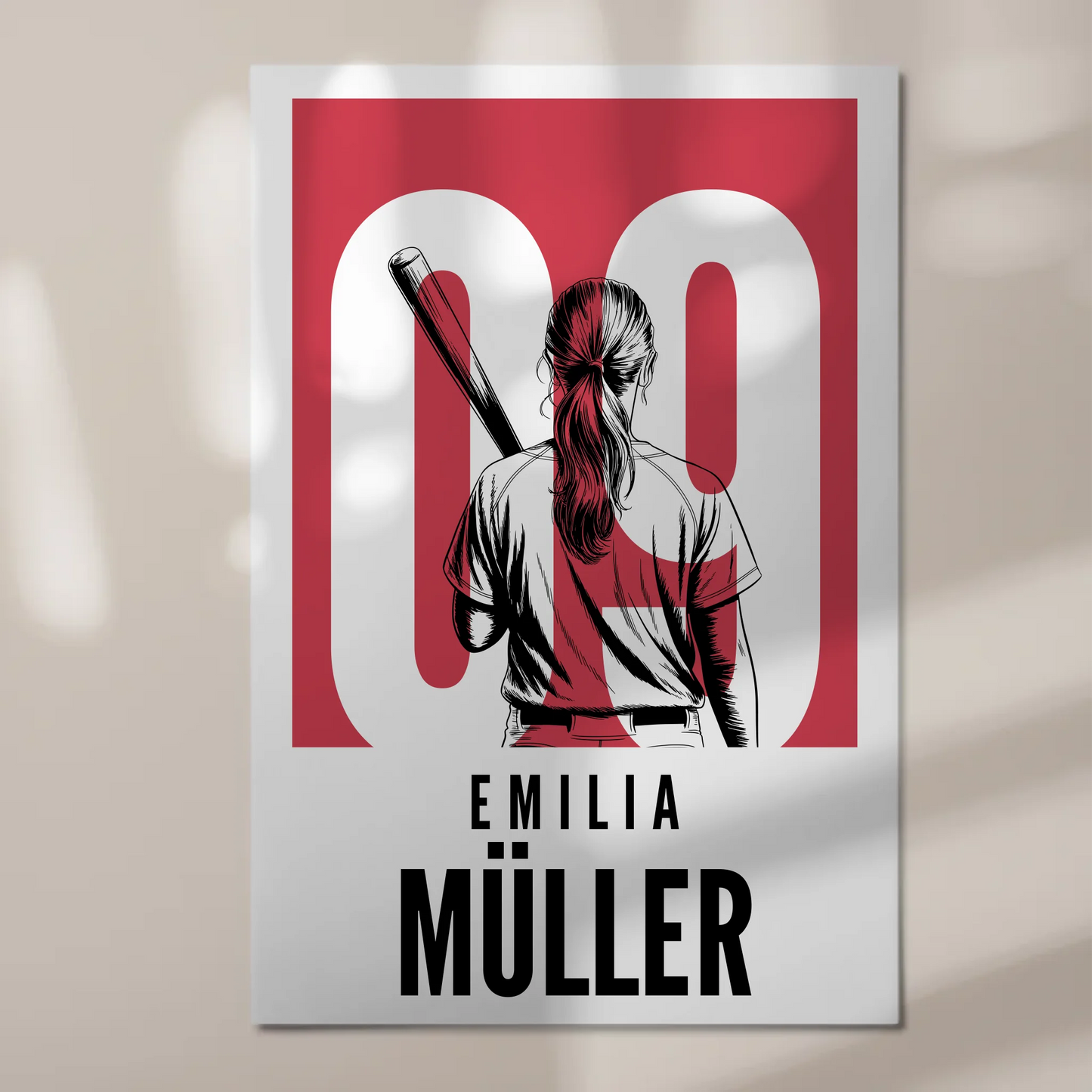 Personalisiertes Fotoboard Magnetisch Baseball Baseballspielerin Geschenk für Tocher Mama Tante Freundin