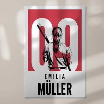 Personalisiertes Fotoboard Magnetisch Baseball Baseballspielerin Geschenk für Tocher Mama Tante Freundin