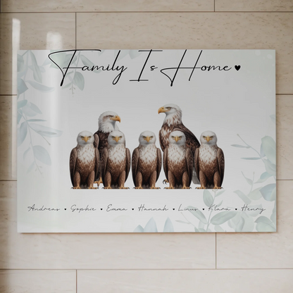 Fotoboard Familie Personalisiert Adler Familienporträt Geschenk für Papa Mama Oma Opa