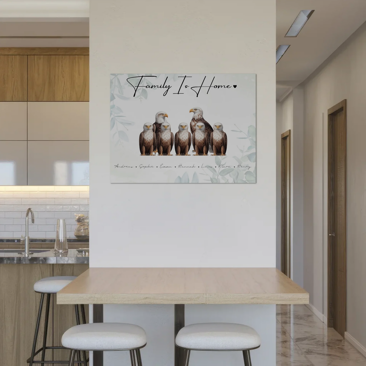 Fotoboard Familie Personalisiert Adler Familienporträt Geschenk für Papa Mama Oma Opa