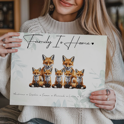 Fotoboard Sprüche Familie Fuchs Familienporträt Geschenk für Oma Opa Mama Papa