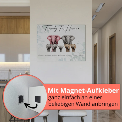 Fotoboard Familie Spruch Elefanten Familienporträt Geschenk für Mama Papa Oma Opa