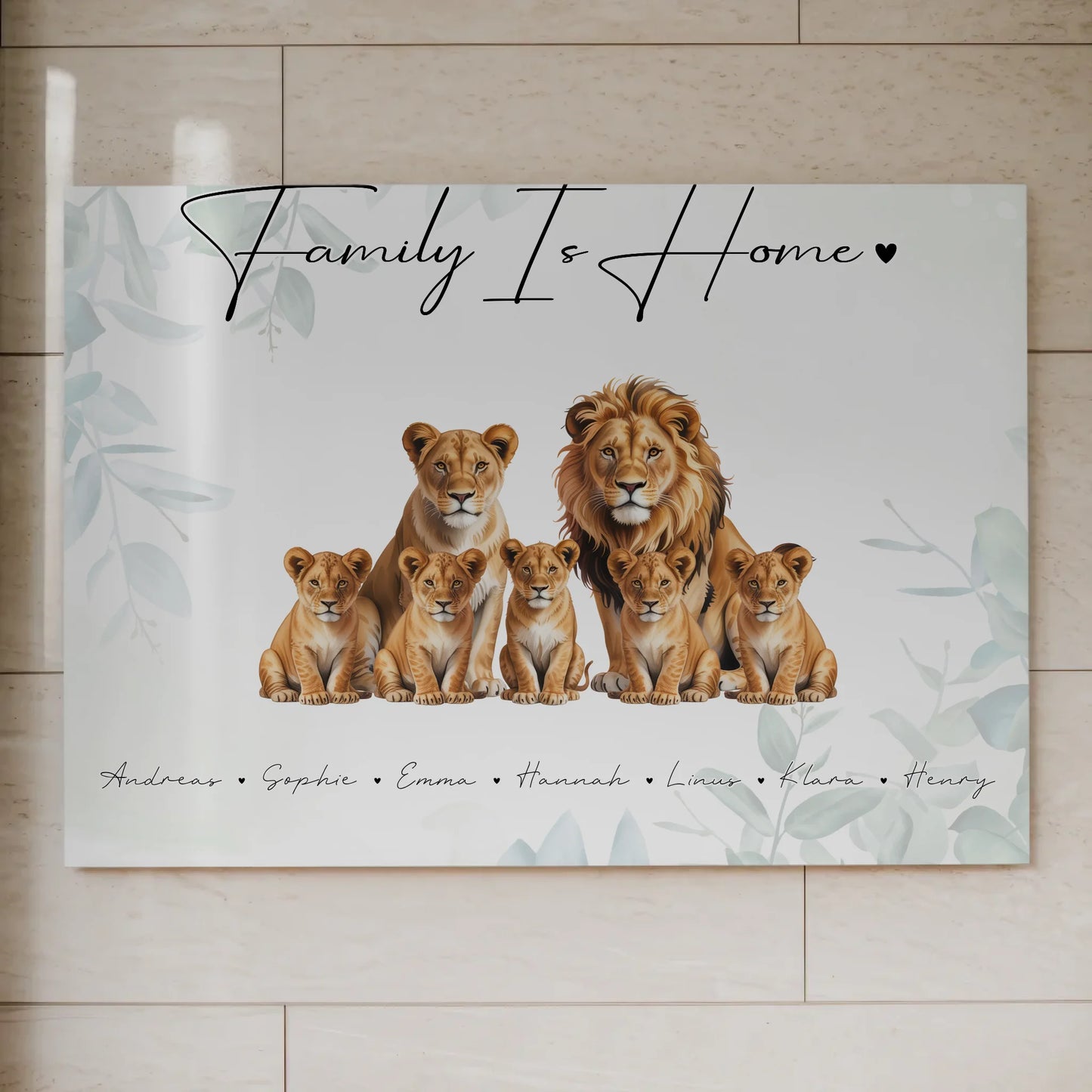 Fotoboard Sprüche Familie Löwen Familienporträt Geschenk für Mama Papa Oma Opa 7