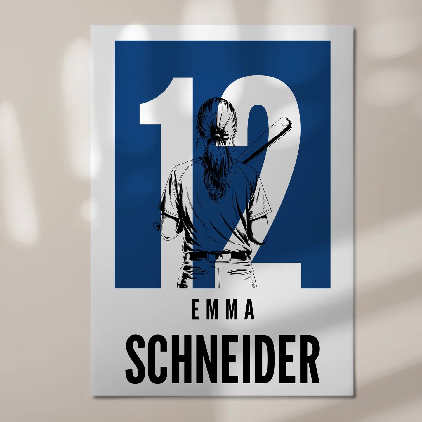 Sport Fotoboard Magnetisches Wandbild Baseball Baseballspielerin Geschenk für Tochter