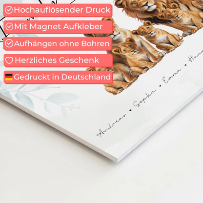 Fotoboard Sprüche Familie Löwen Familienporträt Geschenk für Mama Papa Oma Opa 10