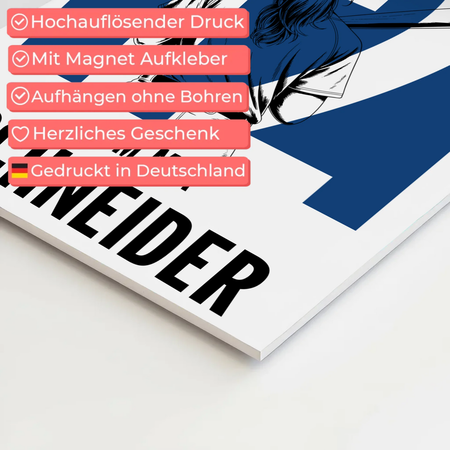 Sport Fotoboard Magnetisches Wandbild Baseball Baseballspielerin Geschenk für Tochter