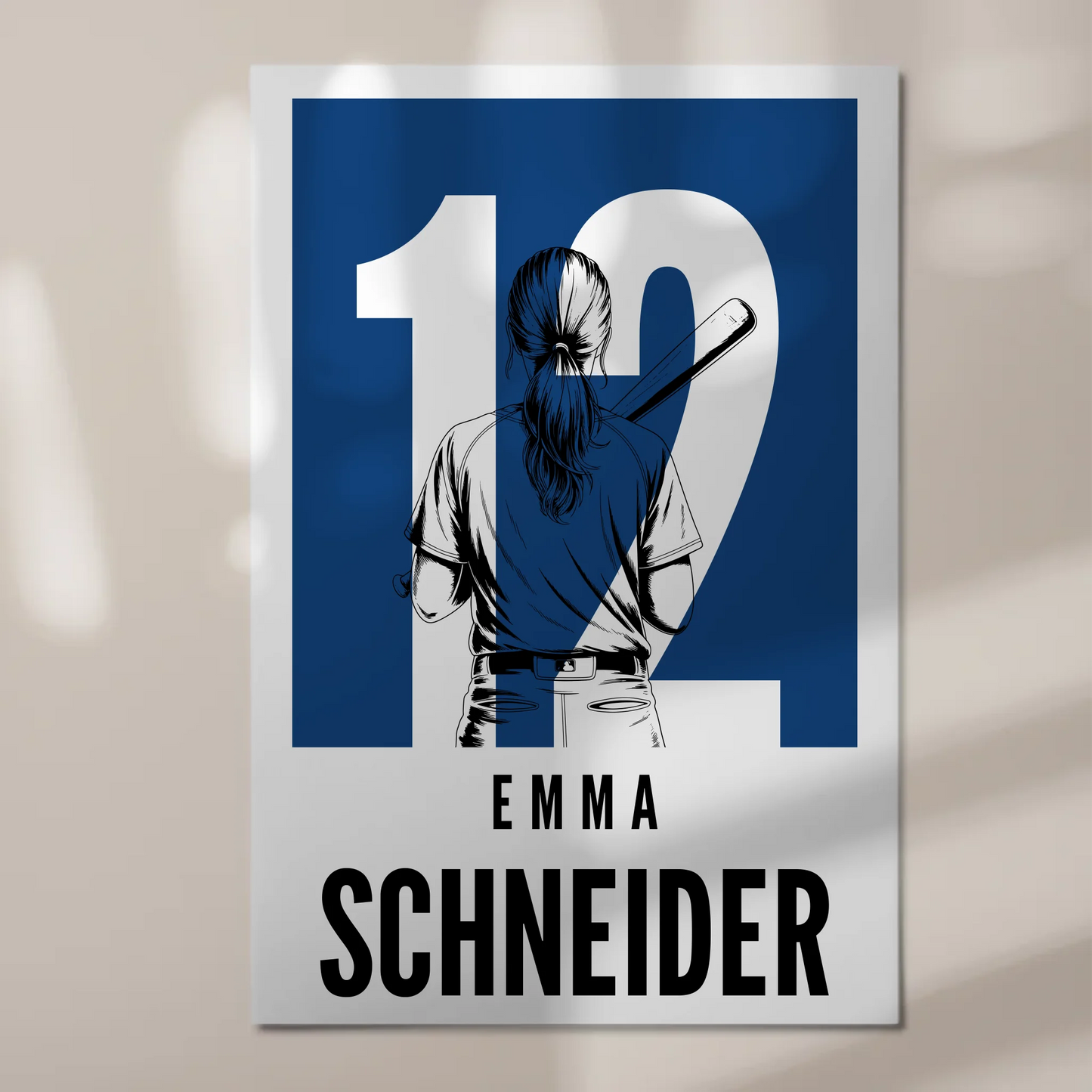 Sport Fotoboard Magnetisches Wandbild Baseball Baseballspielerin Geschenk für Tochter