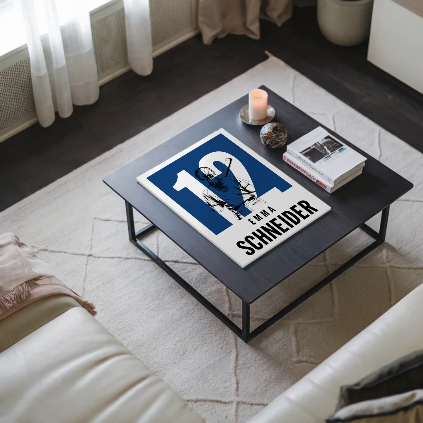 Sport Fotoboard Magnetisches Wandbild Baseball Baseballspielerin Geschenk für Tochter