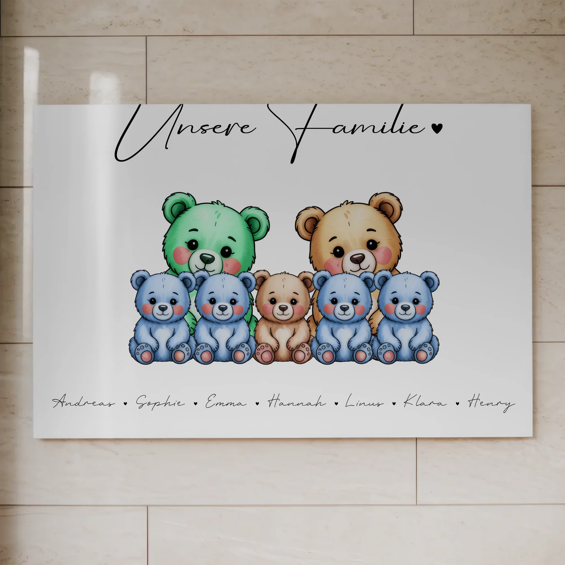 Fotoboard Spruch Familie Bärchen Familienporträt Geschenk für Oma Opa Mama Papa 1