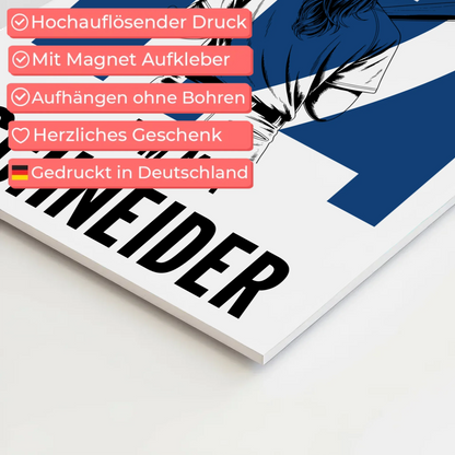 Sport Fotoboard Magnetisches Wandbild Baseball Baseballspielerin Geschenk für Tochter