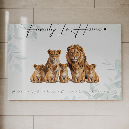 Fotoboard Sprüche Familie Löwen Familienporträt Geschenk für Mama Papa Oma Opa
