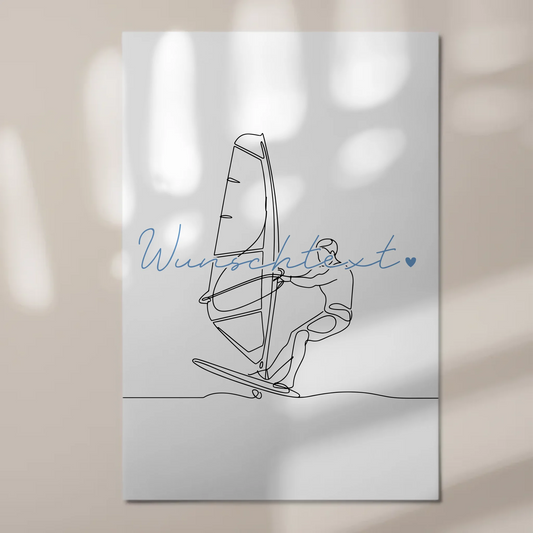 Lineart Fotoboard Magnetisch Personalisiert Windsurfen Geschenk Sohn & Bruder 1