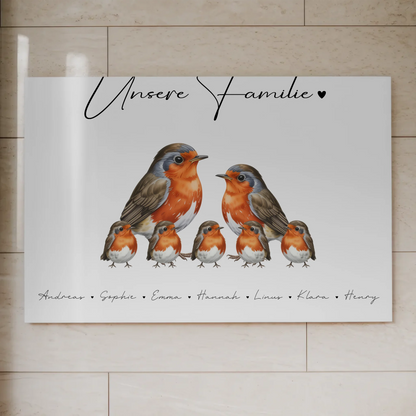 Magnetisches Fotoboard Sprüche Familie Rotkehlchen Familienporträt Geschenk für Oma Opa Mama Papa 1
