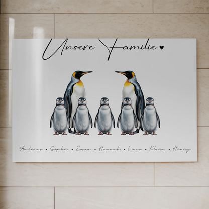 Familien Fotoboard Magnetisch Pinguin Familienporträt Geschenk für Oma Opa Mama Papa 1