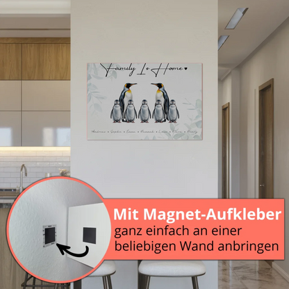Familien Fotoboard Mit Namen Pinguin Familienporträt Geschenk für Mama Papa Oma Opa