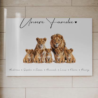 Familien Fotoboard gestalten Magnetisch Löwen Familienporträt Geschenk für Oma Opa Mama Papa 1