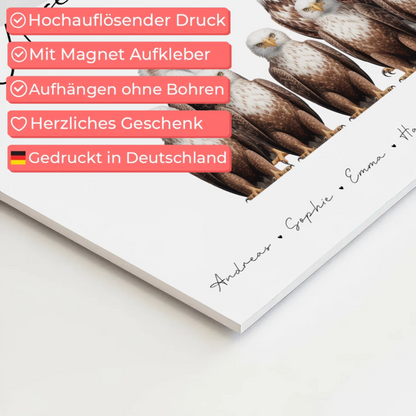 Personalisiertes Familien Fotoboard Adler Familienporträt Geschenk für Mama Papa Oma Opa 4