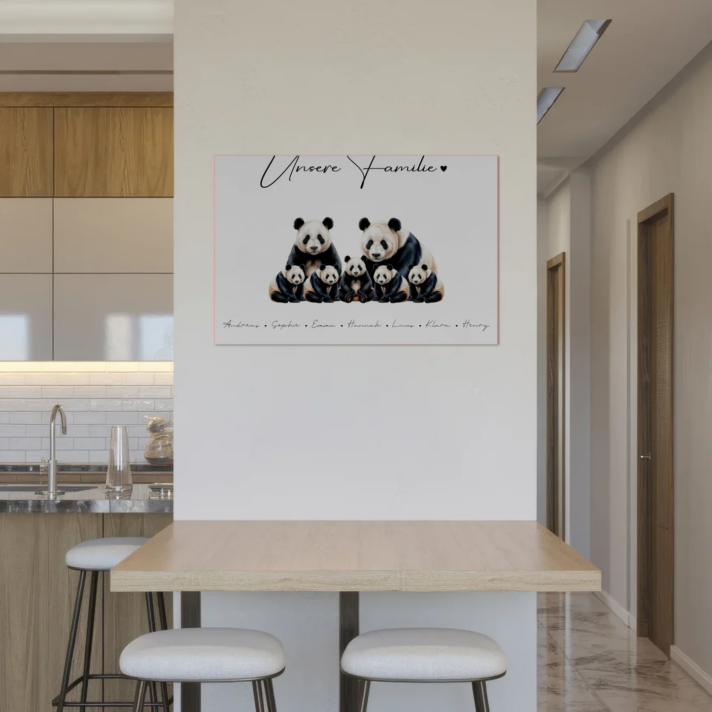 Fotoboard Magnet Poster Familie Panda Familienporträt Geschenk für Papa Mama Oma Opa 2