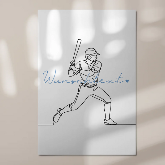 Lineart Fotoboard Magnet Wandbild Softball Geschenk Sohn & Bruder 1