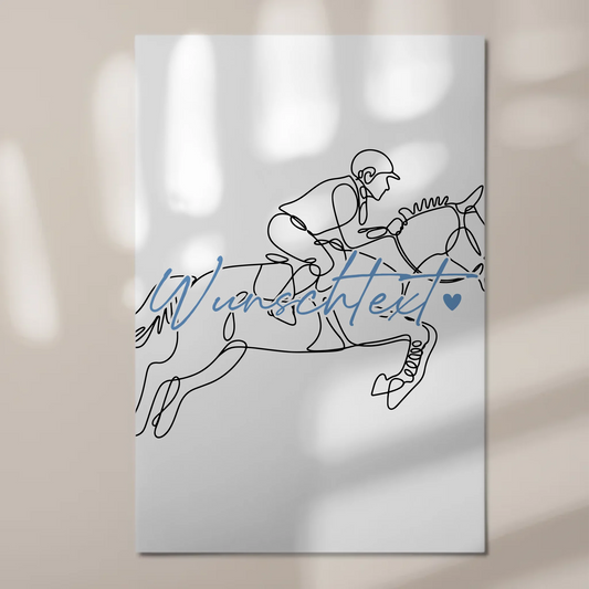 Personalisiertes Fotoboard Magnetisch Lineart Springreiten Geschenk Sohn & Bruder 1
