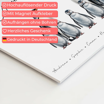 Familien Fotoboard Magnetisch Pinguin Familienporträt Geschenk für Oma Opa Mama Papa 4