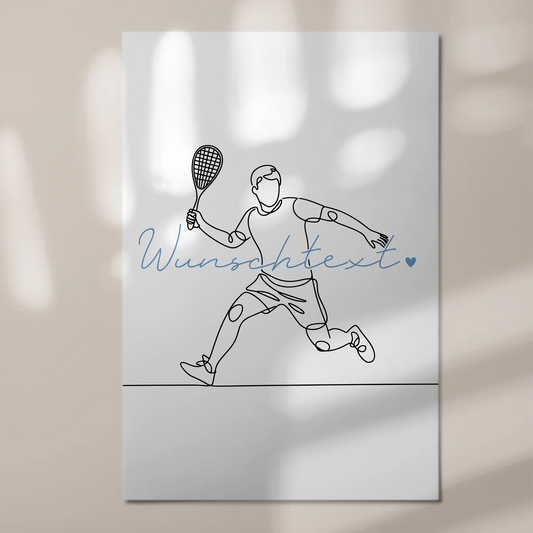 Lineart Fotoboard Magnetisch Personalisiert Squash Geschenk Sohn & Bruder 1