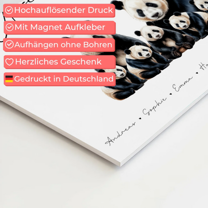 Fotoboard Magnet Poster Familie Panda Familienporträt Geschenk für Papa Mama Oma Opa 4