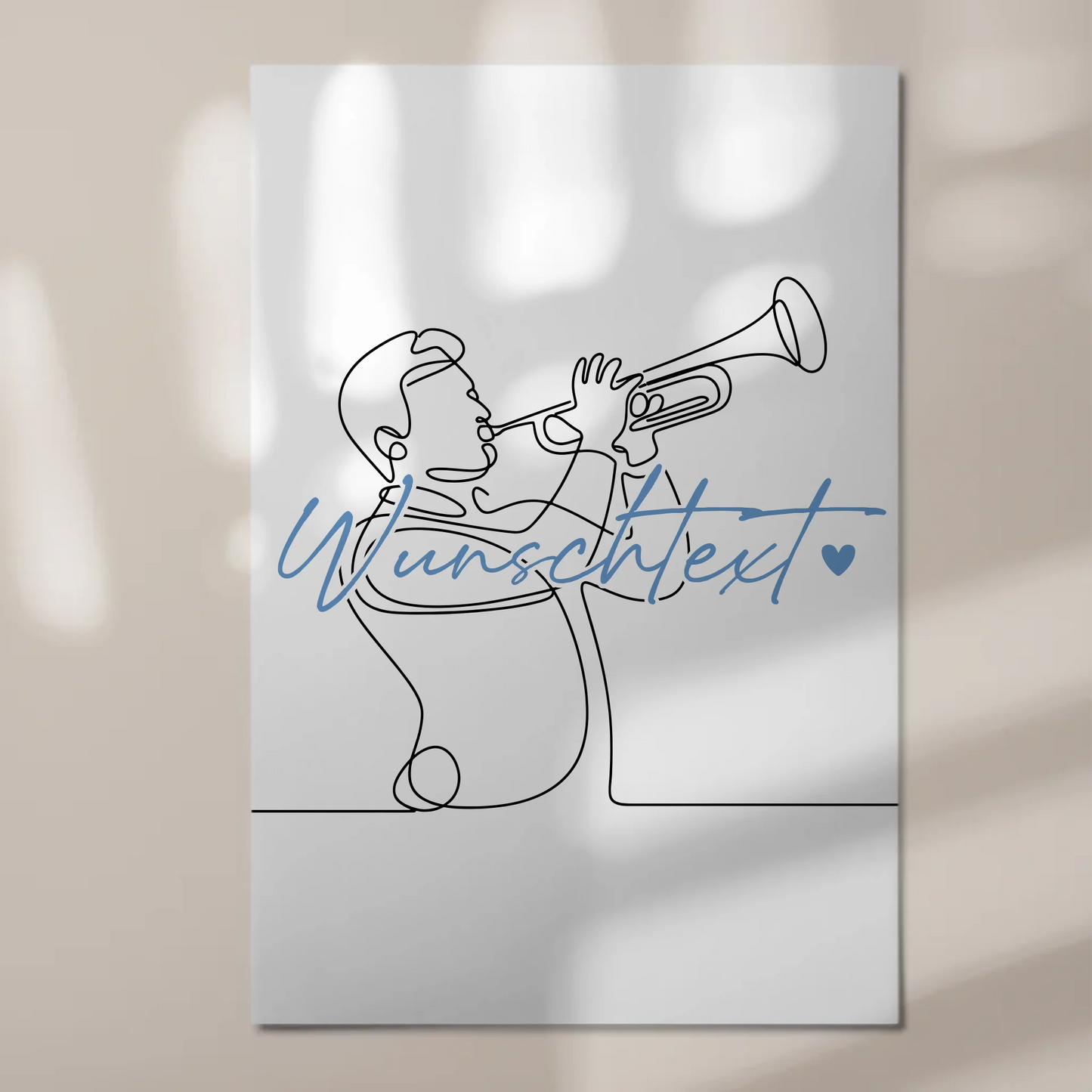 Personalisiertes Fotoboard Magnetisch Lineart Trompete Geschenk Sohn & Bruder 1
