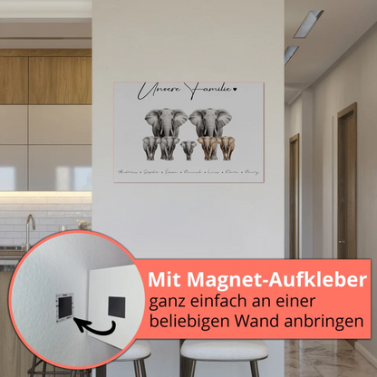 Familien Fotoboard Magnetisch Elefanten Familienporträt Geschenk für Oma Opa Mama Papa 5