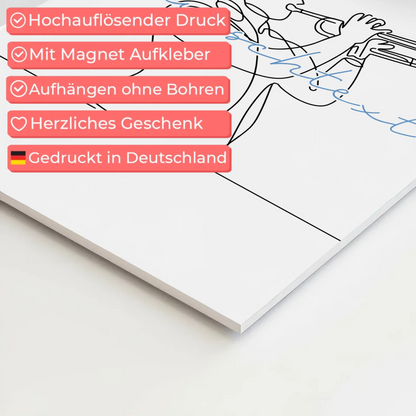 Lineart Fotoboard Magnet Wandbild Trompete Geschenk Sohn & Bruder 4