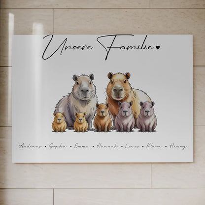 Familien Fotoboard Mit Namen Capybara Familienporträt Geschenk für Oma Opa Mama Papa 7