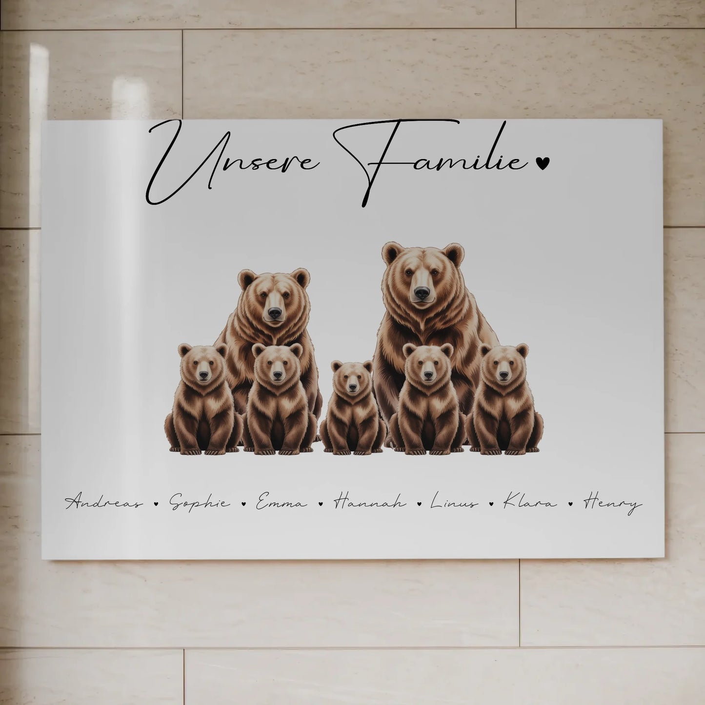 Familien Fotoboard Braunbären Familienporträt Geschenk für Mama Papa Oma Opa 7
