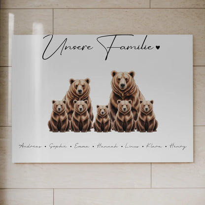 Familien Fotoboard Braunbären Familienporträt Geschenk für Mama Papa Oma Opa 7