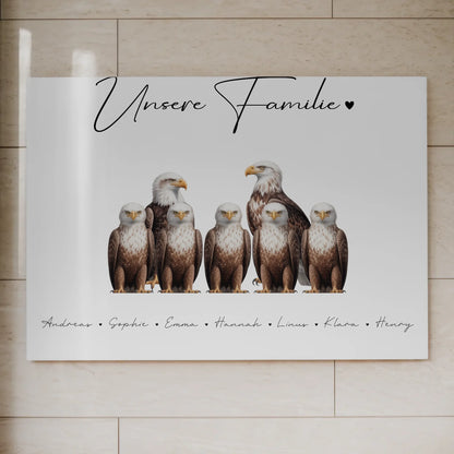 Personalisiertes Familien Fotoboard Adler Familienporträt Geschenk für Mama Papa Oma Opa 7