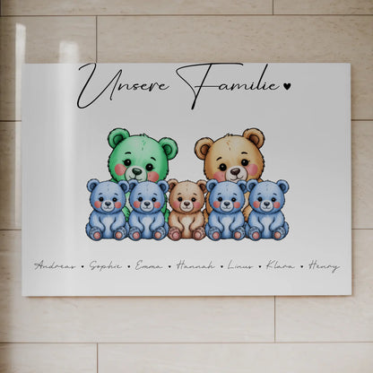 Fotoboard Spruch Familie Bärchen Familienporträt Geschenk für Oma Opa Mama Papa 7