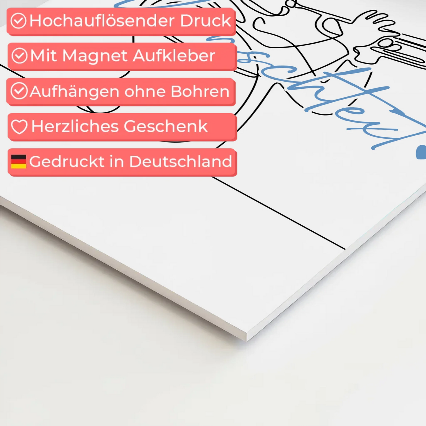 Personalisiertes Fotoboard Magnetisch Lineart Trompete Geschenk Sohn & Bruder 4