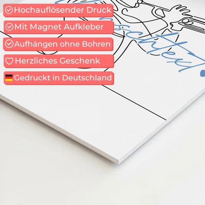 Personalisiertes Fotoboard Magnetisch Lineart Trompete Geschenk Sohn & Bruder 4